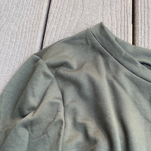 Olive Green Off the Shoulder/Slouchy Sweater - Picture 3 of 3